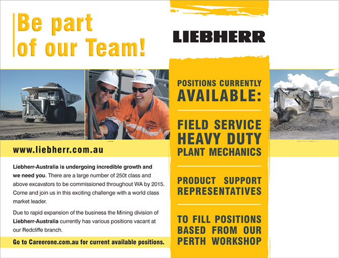 Liebherr Job Campaign Perth Ad